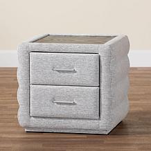 Wholesale Interiors Baxton Studio Cadmus Modern Fabric  Nightstand