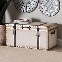 Wholesale Interiors Baxton Studio Nevio Vintage Canvas Storage Trunk