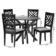 Wholesale Interiors Baxton Studio Norah Modern Fabric Wood Dining Set