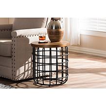 Wholesale Interiors Carie Accent Table - Black Metal/Distressed Wood