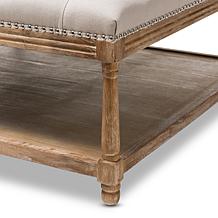 Wholesale Interiors Carlotta Fabric Upholstered Coffee Table Ottoman