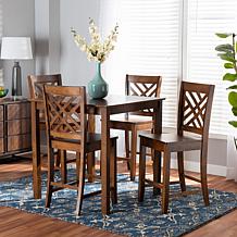 Wholesale Interiors Caron Walnut Wood 5PC Pub Set