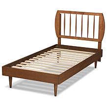 Wholesale Interiors Chiyo Walnut Brown Wood Twin Size Platform Bed