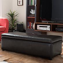 Wholesale Interiors Dennehy Bonded Leather Ottoman