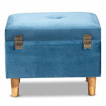 Wholesale Interiors Elias Velvet Fabric Upholstered Storage Ottoman