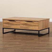 Wholesale Interiors Franklin Wood and Metal 2-Drawer Coffee Table