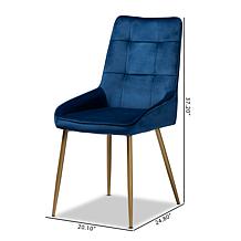 Wholesale Interiors Gavino Velvet Upholstered 2-Piece Dining Chair Set