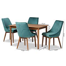 Wholesale Interiors Gilmore Velvet Fabric Upholstered 5PC Dining Set