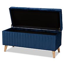 Wholesale Interiors Hanley Velvet Fabric Upholstered Storage Ottoman