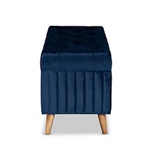 Wholesale Interiors Hanley Velvet Fabric Upholstered Storage Ottoman