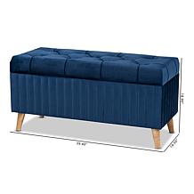 Wholesale Interiors Hanley Velvet Fabric Upholstered Storage Ottoman