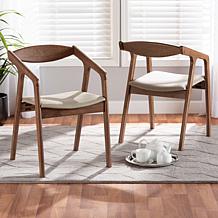 Wholesale Interiors Harland Faux Leather Upholstered 2-Piece Chair Set
