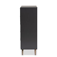 Wholesale Interiors Kelson Dark Grey and Gold Wood 5-Drawer Chest