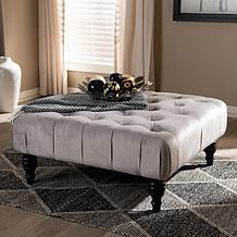 Wholesale Interiors Keswick Velvet Button Tufted Cocktail Ottoman