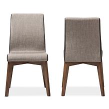 Wholesale Interiors Kimberly Fabric 2pc Dining Chair Set - Beige/Brown