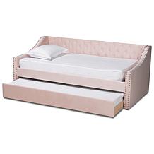 Wholesale Interiors Raphael Velvet Fabric Upholstered Twin Size Daybed