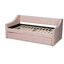 Wholesale Interiors Raphael Velvet Fabric Upholstered Twin Size Daybed