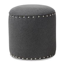 Wholesale Interiors Rosine Fabric Upholstered Nail Trim Ottoman