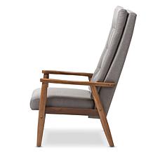 Wholesale Interiors Roxy Upholstered Button-Tufted Chair - Walnut