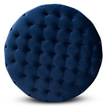 Wholesale Interiors Sasha Velvet Upholstered Round Cocktail Ottoman