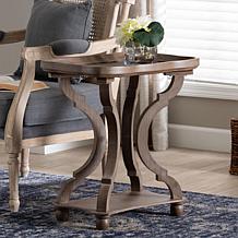 Wholesale Interiors Yannick French Country Wood End Table w/Tray Top