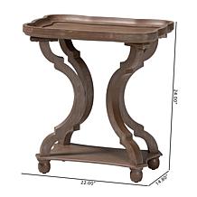 Wholesale Interiors Yannick French Country Wood End Table w/Tray Top