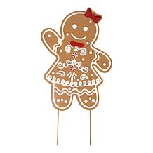 Winter Lane Single Lit Gingerbread Stake