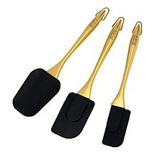 Wolfgang Puck 3-piece Silicone Spatula Set w/Stainless Steel Handles