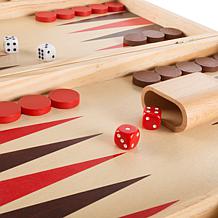 Wood Backgammon Board Game- Complete Set With Folding Board by Hey!...