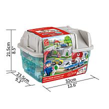 Wooden City Train Railway Bucket 48 Piece Playset