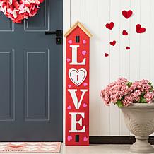 Wooden LOVE House-Shaped Porch Decor