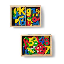 Wooden Magnetic Letters and Numbers Set with Sturdy Case