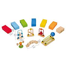 Wooden Toddler Domino Ball Set with 107 Colorful Pieces