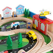 Wooden Train Set Table for Kids by Hey! Play!