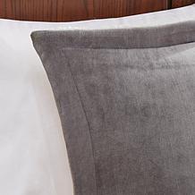 Woolrich Alton 4-pc Gray/Ivory Plush Sherpa Full/Queen Comforter Set
