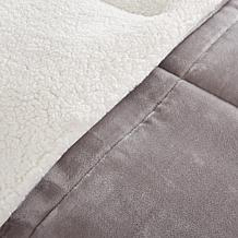 Woolrich Alton 4-piece Gray/Ivory Plush to Sherpa King Comforter Set