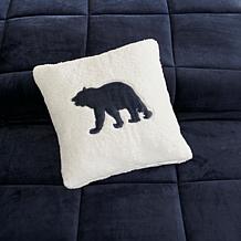Woolrich Alton 4-piece Navy/Ivory Plush to Sherpa King Comforter Set