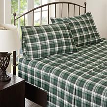 Woolrich Cotton Flannel Green Sheet Set - King