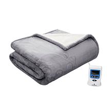 Woolrich Plush to Berber Heated Blanket - Queen/Gray