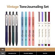Writech Vintage Journaling Set and Gel Pen Bundle - 0154