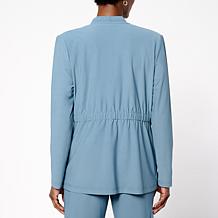 Wynne Collection Luxe Crepe Drape Front Jacket