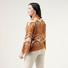 Wynne Collection Mixed Yarn Jacquard Sweater