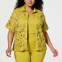 WynneCollection Abstract Floral Lace Top