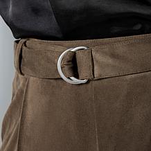 WynneCollection Belted Faux Suede Pant