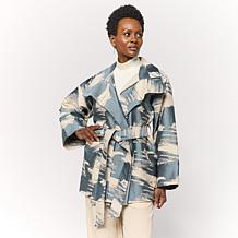 WynneCollection Floral Jacquard Peacoat | HSN