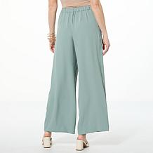WynneCollection Crepe Pant with Tab Detail