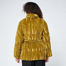 WynneCollection Crinkle Velvet Puffer Jacket