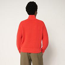 WynneCollection Drama Sleeve Half-Zip Top