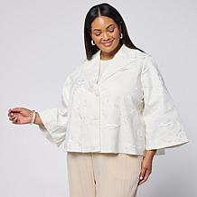 WynneCollection Matte Sequin-Embellished Twill Jacket