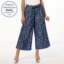 WynneCollection Metallic Denim Jacquard Pant